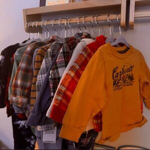 Boys 6-12 month clothing lot, flannel outdoors vibes 18 pieces